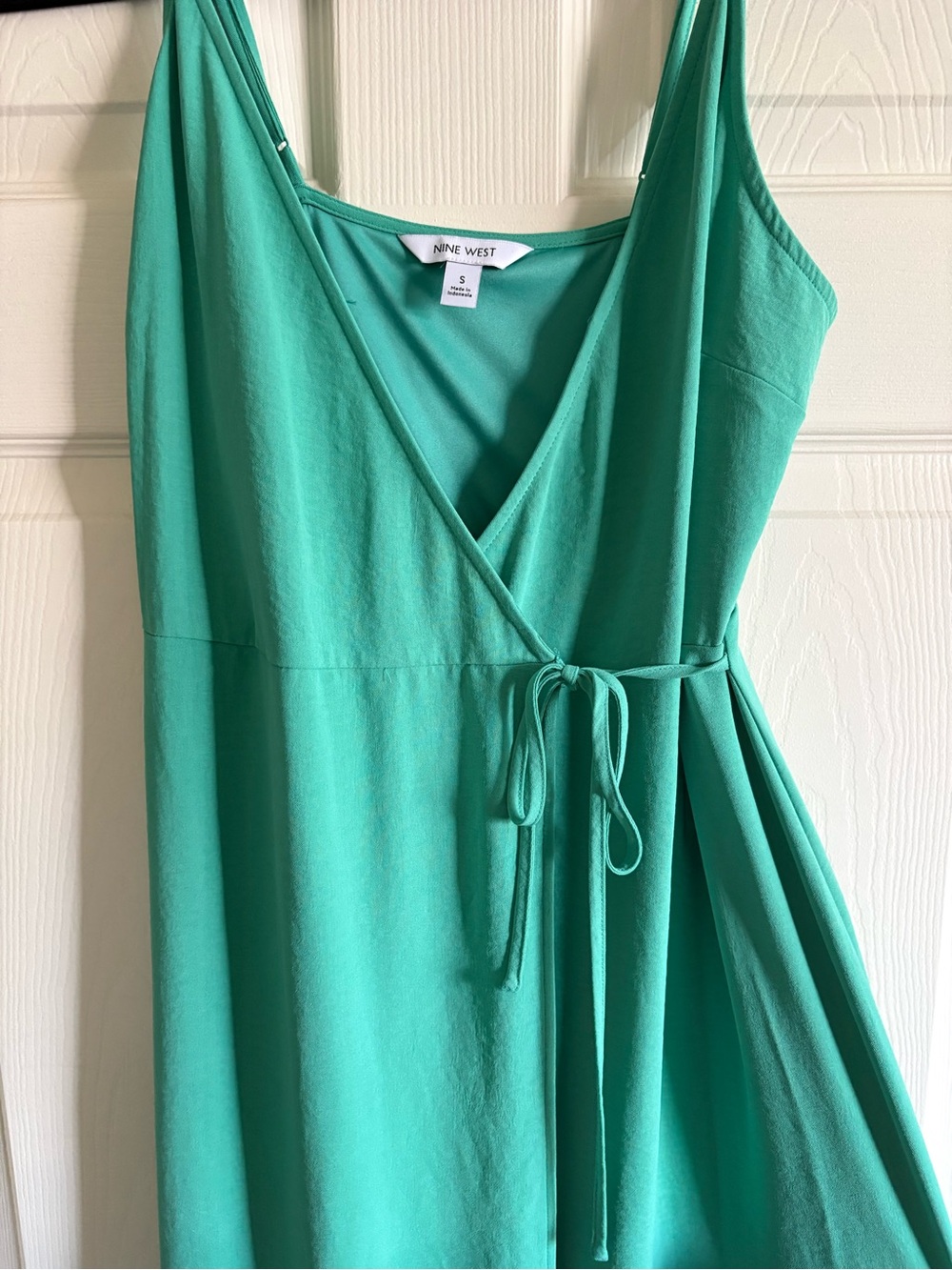 Nine West Teal Spaghetti Strap Wrap Dress with